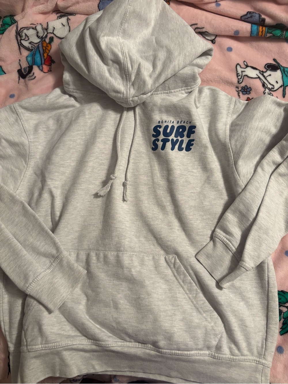 Surf Style Hooded Sweatshirt - Light Gray Bonita beach